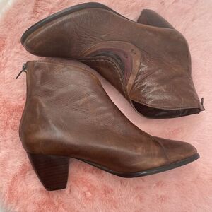 Everybody By BZ Moda Brown Leather‎ Ankle Boots Size 38.5/8.5